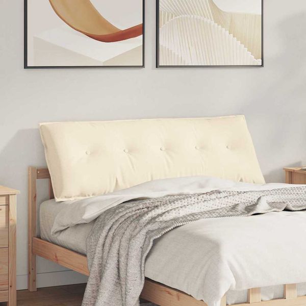 vidaXL Poduška na chrbát Krémová 140 x 50 cm Kordúrová tkanina