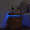 vidaXL Nočný stolík s LED svetlami hnedý dub 35x39x55 cm