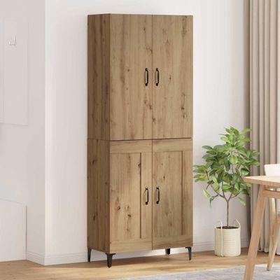vidaXL Highboard Remeselný dub 69,5 x 34 x 180 cm Kompozitné drevo