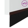 vidaXL Samolepiace tesnenia dverí s kefou 12 ks Hnedá 100 cm