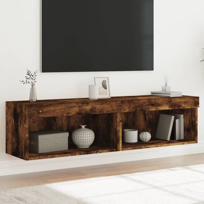 vidaXL TV skrinky s LED svetlami 2 ks dymový dub 60x30x30 cm