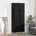 vidaXL Highboard 2 ks Čierny dub 69,5 x 34 x 180 cm Kompozitné drevo