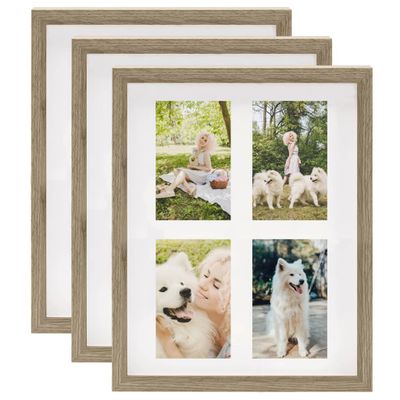 vidaXL 3D fotorámiky 3 ks, prírodné 28x35 cm na 4 fotky (10x15 cm)