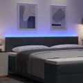 vidaXL LED hlavová doska s LED pásikmi Biely 200 cm Zamat