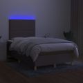 vidaXL Posteľ boxsping s matracom a LED sivohnedá 120x200 cm látka