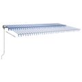 vidaXL Stojaca ručne zaťahovacia markíza 600x300 cm modro-biela