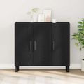vidaXL Servírovacia skriňa Čierny dub 90 x 34 x 80 cm Kompozitné drevo