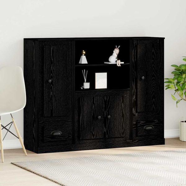 vidaXL Highboard Čierny dub 132 x 35.5 x 103.5 cm Kompozitné drevo