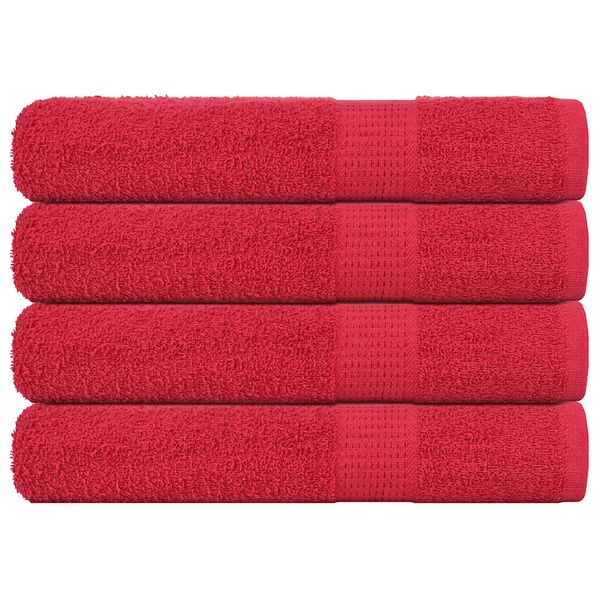 vidaXL Saunové osušky FROGN 4 ks červené 80x200 cm 360 g/m²