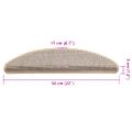 vidaXL Schodové rohože 15 ks 56x17x3 cm strieborné polkruhové