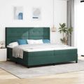 vidaXL Posteľ s pružinovým rámom Tmavozelená 200 x 200 cm Zamat