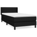 vidaXL Posteľný rám boxspring s matracom čierny 90x200 cm látka