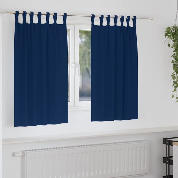 vidaXL Záclony na zatemnenie s krúžkami 2 pcs Tmavomodrá 140 x 140 cm