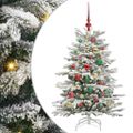 vidaXL Umelý Sklápací Vianočný Stromček Biela 120 cm PE a PVC