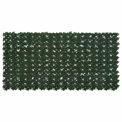 vidaXL Balkónový plôtik s listami Tmavozelená 200 x 100 cm