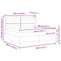vidaXL Posteľ s pružinovým rámom Tmavo šedá 200 x 200 cm látka