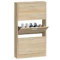 vidaXL Botník dubový 59x17x108 cm spracované drevo