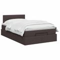 vidaXL Ottoman posteľ s matracom a LED Tmavohnedá 120 x 190 cm Látka