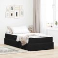 vidaXL Postel s úložným prostorem a matrací Čierna 90 x 190 cm Zamat