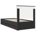 vidaXL Rám postele so zásuvkou Čierna 100 x 200 cm Inžinierske drevo