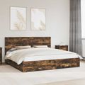 vidaXL Rám postele Dymová dub 200 x 200 cm Kompozitné drevo