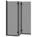 vidaXL Zábrana sprchy Čierna 130 x 138 cm ESG sklo a hliník