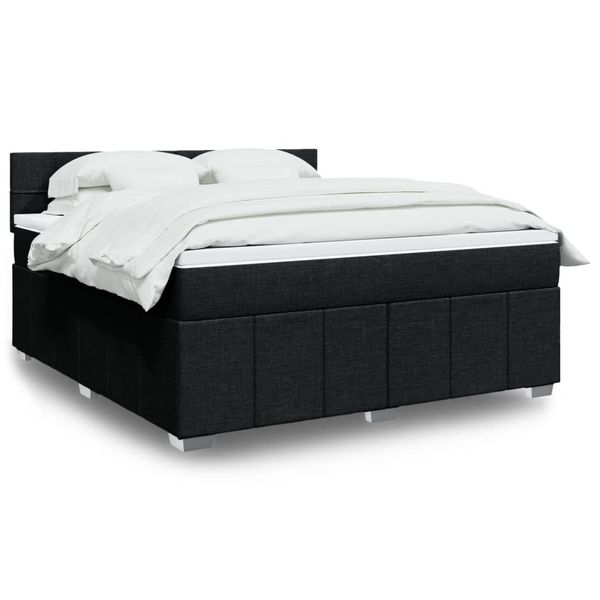 vidaXL Posteľný rám boxspring s matracom čierny 180x200 cm látka