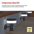 LED záhradné solárne nástenné svietidlo TERION, senzor súmraku, 12,5 x 14,7 x 14,6 cm
