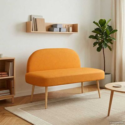 vidaXL čalúnená lavica so spätným opierkom Tmavožltá 110 x 60 x 76 cm