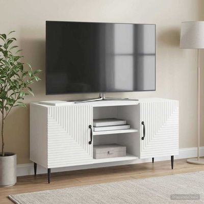 vidaXL TV skrinka Biela s vysokým leskom 102 x 34,5 x 50 cm