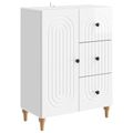 vidaXL Servírovacia skriňa Biela s vysokým leskom 66 x 34,5 x 90 cm