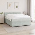 vidaXL Posteľ boxspring s matracom Svetlosivá 140 x 190 cm Zamat