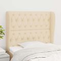 vidaXL Čelo postele so záhybmi krémové 103x23x118/128 cm látka
