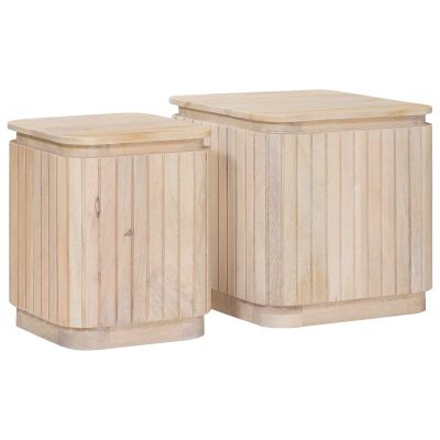 vidaXL Ručne vyrobená súprava vedľajších stolíkov 2 pcs Biela