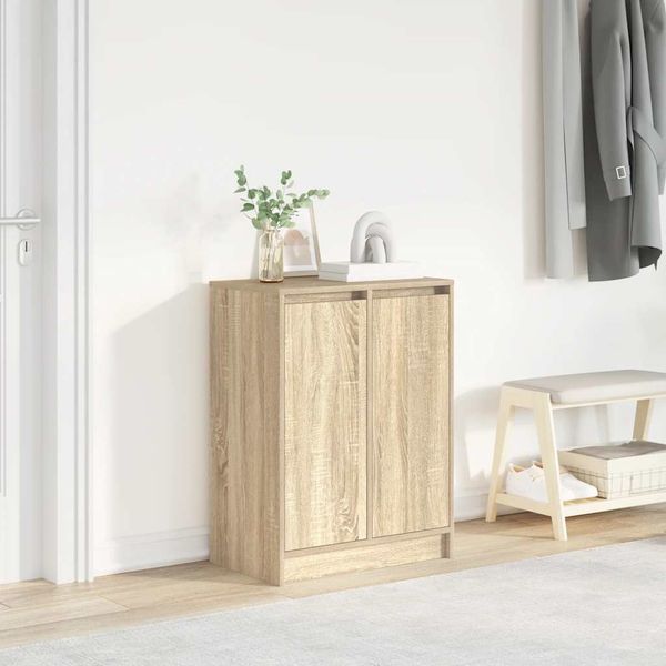 vidaXL Botník dub sonoma 57x34x76 cm kompozitné drevo