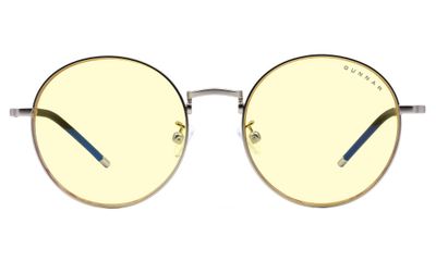 GUNNAR kancelárske/herné brýle ELLIPSE SILVER * jantárové sklá * BLF 65 * GUNNAR focus Brýle, herné, strieborné čierne rámčeky, jantárové sklá