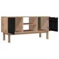 vidaXL TV stolík OTTA 113,5 x 43 x 57 cm Čierna Borovicový masív