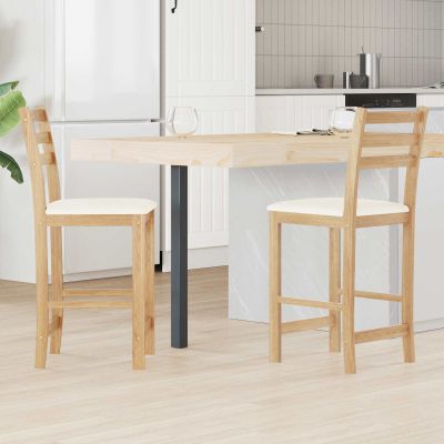 vidaXL Jedálenské stoličky 2 pcs Prírodná 40 x 47,5 x 99,5 cm
