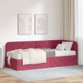 vidaXL Rohový rám postele Víno červené 80 x 200 cm Zamat