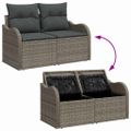 vidaXL Súprava záhradných pohoviek 7 ks Sivá Poly Ratan