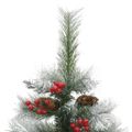 vidaXL Umelý výklopný vianočný stromček so šiškami a bobuľami 150 cm