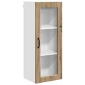 vidaXL Nástenný sklenený kabinet PORTO Remeselný dub 40 x 31 x 100 cm