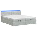 vidaXL Ottoman posteľ s matracom a LED Svetlosivá 180 x 200 cm Zamat