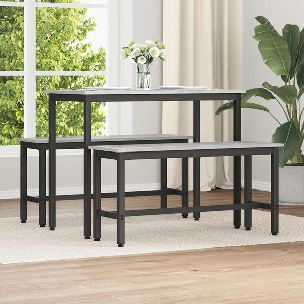vidaXL Jedálenská lavička 2 pcs Sivý Sonoma 100 x 32,5 x 48,5 cm