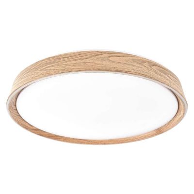 LED nástenné svietidlo ILVI, kruhové 45 W, stmievanie + CCT, drevo
