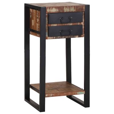 vidaXL Koncový stôl Viacfarebný 40 x 40 x 80 cm Masívne obnovené drevo