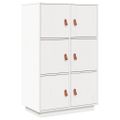 vidaXL Vysoká skrinka biela 67x40x108,5 cm masívna borovica