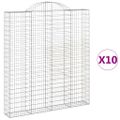 vidaXL Oblúkový gabionový kôš 10ks 200x30x220/240cm pozinkované železo