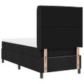 vidaXL Posteľ s pružinovým rámom s vankúšom Čierny 200 x 90 cm látka