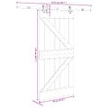 vidaXL Posuvné dvere NARVIK Prírodná a čierna 95 x 210 cm (213,5 cm)